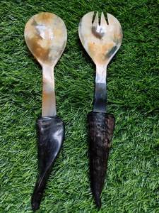 Handmade Natural Horn Spoon Available in Round Rectangular and Customizable Shapes Featuring Rustic Style for Serving Spoons - Product Image 6