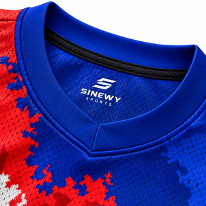 SINEWY Custom Basketball Jersey Set Sublimated Sleeveless Mesh Uniform <b>Red</b> <b>Blue</b> <b>White</b> 00 Athletic Fit Unisex Adult All Seasons - Product Image 5