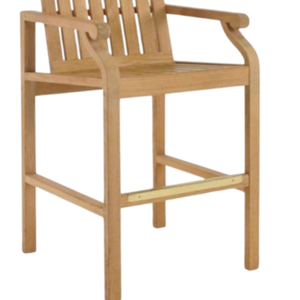 Eco-friendly teak <b>wood</b> bar <b>stool</b> with a durable, modern design, suitable for both indoor and outdoor use. - Product Image 3