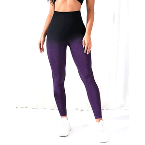 Leggings de sport à taille haute pour femmes, avec blocs de couleur et effet ventre plat, pour le yoga, la remise en forme et l'entraînement - Product Image 1