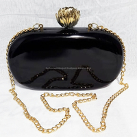 Pochette en résine artisanale de luxe blanc et bleu pour filles sac à main artisanal à la mode avec finition époxy brillante