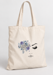 Bolsa de Tela de Algodón Natural de 150 GSM, 38x42cm, con Estampado de Rostro Abstracto, para Compras, con Logotipo Personalizado, Venta al Por Mayor, OEM, Marca Privada, Ecológica, B2B, UE - Product Image 6