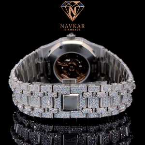 Relojes para Hombre de Lujo, Reloj de Alta Gama con Cristales de Zafiro y Moissanita VVS, Reloj de Acero Inoxidable Resistente al Agua para Hombre - Product Image 2