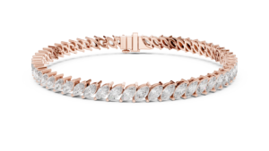 14Kt <b>Gold</b> Marquise Diamond Bracelet 56 Stones 8.4Ct Elegant Luxury Designer Statement Fine Jewelry for Bridal Party Wear - Product Image 5