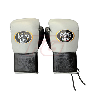 No Boxing No Life Ensemble de boxe en cuir de vachette Gants d'entraînement et de sparring à lacets et auto-agrippants Logo personnalisé Respirant Équipement unisexe - Product Image 6