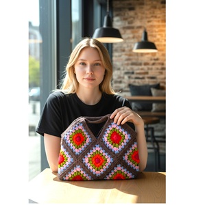 Bolso de Hombro de Nylon Tejido a Crochet, Hecho a Mano, de Gran Capacidad, para Mujer, Estilo Festivo, Disponible para Exportación, Precio al por Mayor - Product Image 2