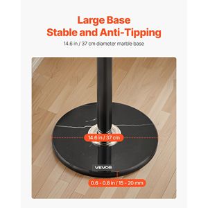 Freestanding Coat Rack with 6 Hooks & Stable <b>Marble</b> Base Coats <b>Tree</b> Stand - Product Image 4