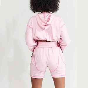 Ensemble de vêtements d'été pour femmes, sweat à capuche personnalisé de haute qualité, léger, respirant et à séchage rapide, avec logo personnalisé, taille adulte, meilleur MOQ - Product Image 6