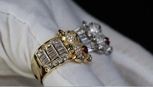 Baguette Moissanite Diamond Teddy Bear Cluster <b>Ring</b> 925 Sterling Silver Rhodium Plated Hip Hop Style Iced Out <b>Ring</b> for Gifts - Product Image 6