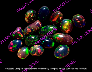 Opale noire éthiopienne FAIJAN GEMS 100 % naturelle de haute qualité, évaluée par un tiers, cabochon de forme mixte, taille personnalisable - Product Image 3
