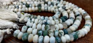 Perles de pierres précieuses facettées en opale verte naturelle, forme ronde, 8 à 10 mm, 8 pouces - Product Image 2