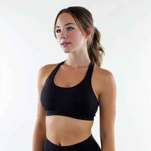 Sujetador deportivo de yoga de alto soporte con espalda cruzada para mujer, tirantes delanteros ajustables, secado rápido, transpirable, top corto para entrenamiento y fitness. - Product Image 5