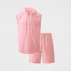 Conjunto de Dos Piezas de Sudadera con Capucha y Pantalones Cortos Cómodos, Ropa Informal Relajada para un Estilo Moderno - Product Image 1