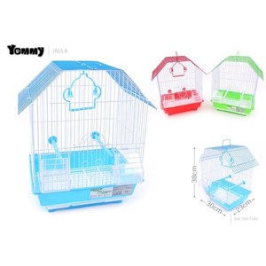 กรงนกยอมมี่ ขนาด 38x30x23 ซม. พร้อมที่นั่งและที่ให้อาหารสำหรับนกขนาดเล็ก - Product Image 1