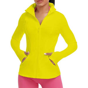 Trendy Women Zipper Yoga <b>Jacket</b> Lightweight Athletic Top Stretch Fabric Slim Fit Full Zip <b>Workout</b> Gym Fitness Training - Product Image 1