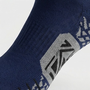 Crew <b>Socks</b> Solid Navy Blue 100% Cotton Breathable Knitted Regular Style Adult Daily Casual Spring Wear - Product Image 5
