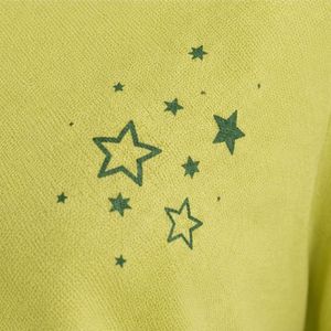 T-shirt décontracté vert lime beige pour femme à col en V et manches courtes, broderie étoile, bordure contrastante, personnalisable, vente en gros, vêtements de mode - Product Image 6