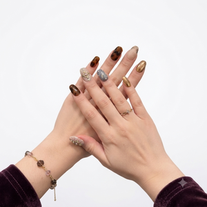 Acrílico Dedo Medio Elipse Nude Pink Smoky Amber Brown Ornamental & Exotic Mirage of Marrakech Design - Product Image 5