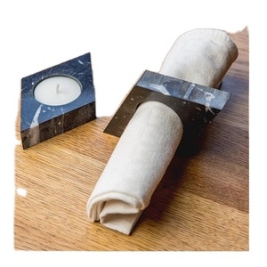 À vendre 2024 rond de serviette en marbre en prix de gros porte-serviettes pour la maison et le restaurant porte-anneau en tissu décor de table - Product Image 1