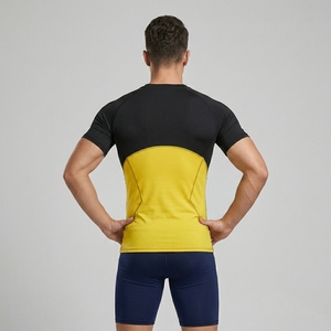 OEM Custom Mens Half Sleeve Compression Fitness Shirt Stretch Athletic Gym Workout Performance Apparel - Product Image 4