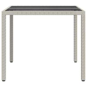 Tavolo da pranzo da giardino in polyrattan bianco 90x90x75 cm per esterni - Product Image 4
