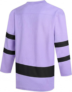 Maillot de hockey personnalisé à col en V pour hommes et jeunes, logo personnalisé, 100% polyester coton, prix de gros, vêtements de sport - Product Image 2