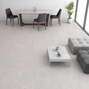 Alvina Bianco Matt Porcelain Tiles 600x1200mm <b>Light</b> Grey Matte Satin Floor Tiles for Living Room Interior - Product Image 1