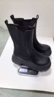 Bottes de moto tendance à semelle épaisse et plateforme, mi-mollet, en maille confortable, avec lacets et bande élastique, coupe large, prix usine