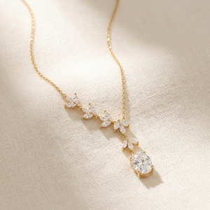 Luxury Bridal Wedding Party Jewelry labgrown diamond cvd 10k 14k 18k Necklaces for Women - Product Image 2