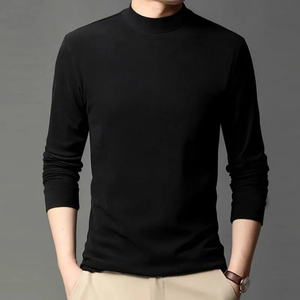 เสื้อเชิ้ตแขนยาวผู้ชาย คอวี ระบายความชื้น โพลีเอสเตอร์ สำหรับเล่นกีฬา สีดำ สีขาว - Product Image 2