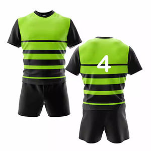 Uniforme de rugby personnalisé de qualité supérieure pour adultes, ensemble de vêtements de sport respirant de couleur unie avec un design moderne, nom d'équipe personnalisé - Product Image 1