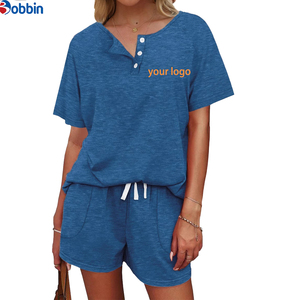 Conjuntos Deportivos Cortos de Verano Estilo Hip Hop, Súper Suaves para Mujer, Conjunto de 2 Piezas, 100% Algodón, Transpirables, de Secado Rápido, Ecológicos, de Manga Corta - Product Image 1