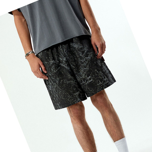 Custom Y2K Gothic Acid Wash Fleece <b>Sweat</b> <b>Shorts</b> <b>Men</b> Loose Heavyweight Graphic Track <b>Shorts</b> Casual Knee Length All Over - Product Image 4