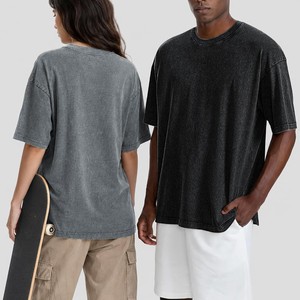 Camiseta de Hombre Oversize Vintage con Lavado Ácido, Manga Corta, Cuello Redondo, Estilo Urbano, 100% Algodón, ODM OEM - Product Image 3