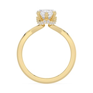 Anillo de compromiso Visionary de oro rosa de 10 quilates con diamantes cultivados en laboratorio de corte marquesa y redondo, 2.21 quilates en total, solitario premium para boda nupcial - Product Image 6