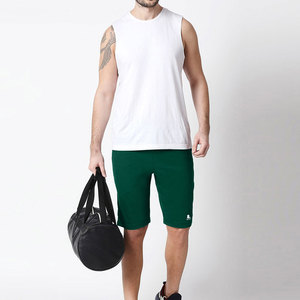 Pantalones Cortos Bermuda Casuales para Hombre, Color Verde Sólido, Cintura Media, Cierre con Cordón, 100% Algodón, Transpirables, Diseño con Bolsillos, Tejido de 220g - Product Image 3