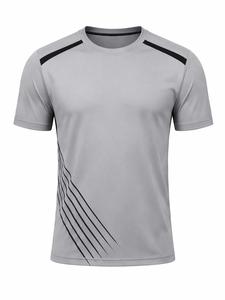 Camiseta Deportiva de Moda para Hombre, Cuello Redondo, Manga Corta, Lisa, de Secado Rápido, Corte Regular, Ecológica, Tejido de Punto Lavado, 100% - Product Image 2