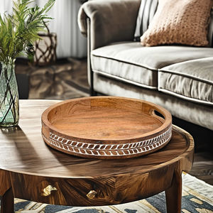 Impex ดีไซน์ | ไม้มะม่วง | ถาดเสิร์ฟไม้อินเดียจานเสิร์ฟไม้ถาดไม้สำหรับบ้านของคุณอินเดีย ..! - Product Image 1