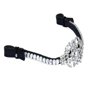 Bandeau de luxe pour cheval avec cristaux transparents, strass et couronne de perles pour concours équestres, accessoires pour chevaux - Product Image 3