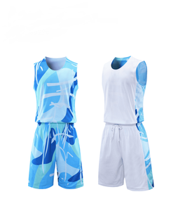 Ensemble de maillots de basket sans manches personnalisés pour hommes, séchage rapide, imprimé géométrique sublimé, vêtements de sport en polyester, uniformes de sport d'été - Product Image 2
