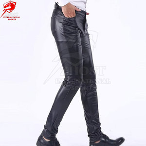 High Quality <b>Leather</b> <b>Pants</b> Durable Genuine <b>Leather</b> Comfortable Fit Classic For Travel Outdoor Casual Wears For <b>Men</b> - Product Image 3
