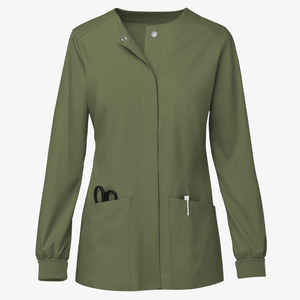 Vestes d'uniforme d'hôpital personnalisables de marque propre, à fermeture à boutons-pression, manches longues, poignets côtelés, poches utilitaires, sur mesure, vente en gros - Product Image 3