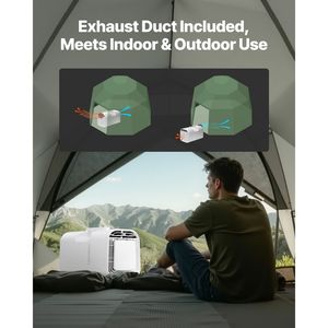 Condizionatore d'Aria Portatile da 4250 BTU con 3 Velocità e Timer 24H, Telecomando, Temperatura Regolabile, per Prese AU e US - Product Image 6