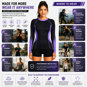 Camiseta de manga larga para BJJ con logo personalizado, para mujer, estampada, para surf y deportes, protección UV hasta 50+ - Product Image 5