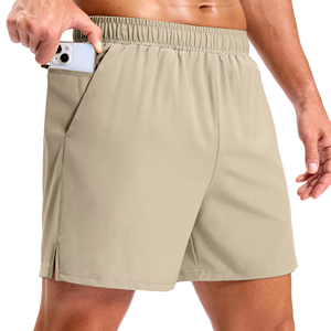 Pantalones Cortos Deportivos Ligeros para Hombre, de Secado Rápido, para Gimnasio, con Bolsillo con Cremallera, Venta al Por Mayor - Product Image 1