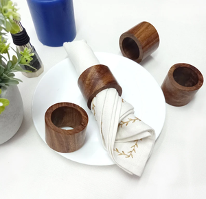 ooden Napkin Rings Set Rustic Handmade Customizable <b>Table</b> Decor Wedding <b>Party</b> - Product Image 4