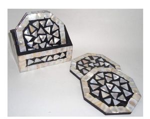 Handmade <b>Abalone</b> Inlay Coasters Premium <b>Shell</b> Mosaic Drink Mats Luxury Coffee Dining Table Decoration - Product Image 2