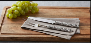 Juego de cuchillo y tenedor para carne clásico, plateado, con diseño de mango de vid, apto para lavavajillas, para decoración de mesas de boda. - Product Image 4