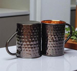 Craftsy Home – Nouvelle tasse Moscow Mule en cuivre pur martelé, artisanale, de luxe moderne, durable et de grande capacité, avec poignée - Product Image 3