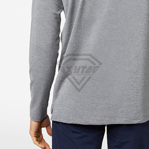 Custom Mens Grey Long Sleeve T <b>Shirt</b> Wholesale Cotton Blend Crew Neck Lightweight Casual Blank Pullover Men Clothing Supplier - Product Image 4